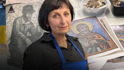 Заняння з мозаїки для військових у Харкові