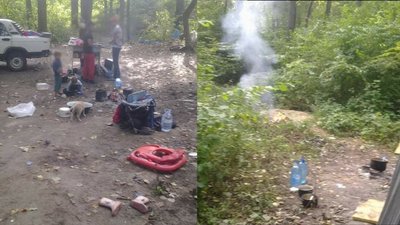 Після публікації в соцмережі ДСНС та поліція перевірили табір ромів під Рівним Після публікації в соцмережі ДСНС та поліція перевірили табір ромів під Рівним