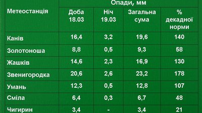 140% місячної норми за тиждень: синоптик про опади на Черкащині 140% місячної норми за тиждень: синоптик про опади на Черкащині
