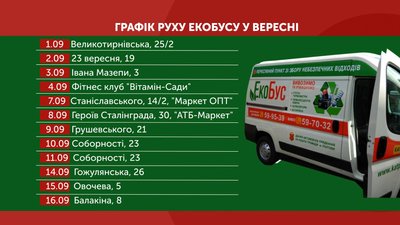 Графік курсування екобусу Графік курсування екобусу