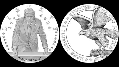 Монета з Дональдом Трампом