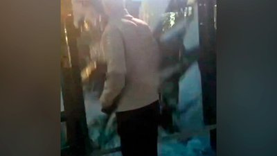 Розбив скло на зупинці громадського транспорту у Чернігові