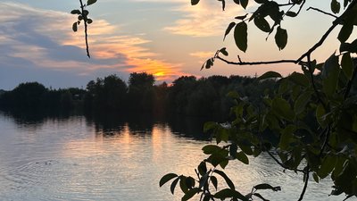 Захід сонця над Головчинецьким кар'єром