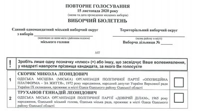 Вибори мера Одеси: у другому турі зустрінуться Труханов та Скорик
