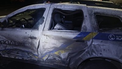Пошкоджене авто поліції у Чугуївському районі, 30 травня 2026 року