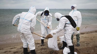 мазут, море, пляж, очищення пляжів від мазуту