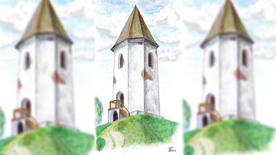 Вежа-Донжон, малюнок О. Бондаря Вежа-Донжон, малюнок О. Бондаря