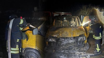 На Чернігівщині упав безпілотник, загорівся автомобіль