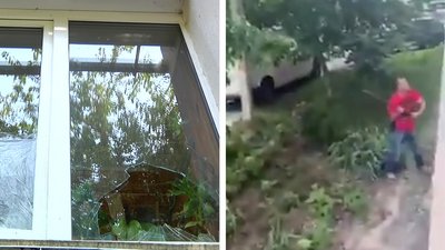 У Житомирі чоловік лопатою побив вікна багатоповерхівки на Польському бульварі