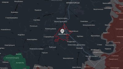 Місто Дружківка Донецької області на мапі аналітичного проєкту DeepState 8 липня 2026 року