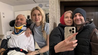 Тернопільський боєць Володимир Костюк із дружиною Оленою Тернопільський боєць Володимир Костюк із дружиною Оленою