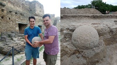Під час розкопок в Аккерманській фортеці знайшли вціліле кам'яне ядро