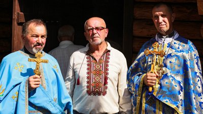 Василь Григоришин, співініціатор будівництва разом з священниками двох парафій Василь Григоришин, співініціатор будівництва разом з священниками двох парафій
