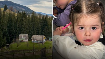 Колаж: зліва — село Самакова Конятинської громади, справа — дитина, яка відвідує дитсадок