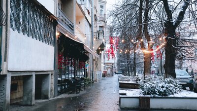 Вулиця Шевченка, Франківськ, зима, сніг