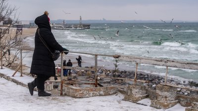Одеса, зима 2026 року, Чорне море, узбережжя