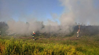 пожежа в Іваничах, загоряння сухої трави