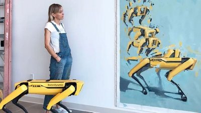 Польська художниця намалювала серію картин спільно з робособакою Boston Dynamics