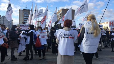Попереджувальна акція: у Черкасах підприємці протестують проти карантинних обмежень