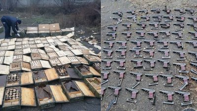 У закинутій будівлі Маріуполя знайшли великий схрон зброї та боєприпасів