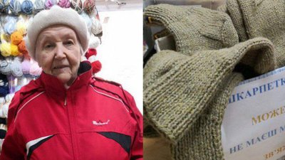 88-річна сумчанка два роки в’яже шкарпетки для захисників 88-річна сумчанка два роки в’яже шкарпетки для захисників