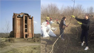 У Новоукраїнці місцеві прибрали біля Млина Варшавського