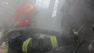 У Хмельницькому горіла вантажівка У Хмельницькому горіла вантажівка