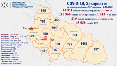 На Закарпатті за добу від коронавірусу одужали більше людей, ніж захворіли На Закарпатті за добу від коронавірусу одужали більше людей, ніж захворіли