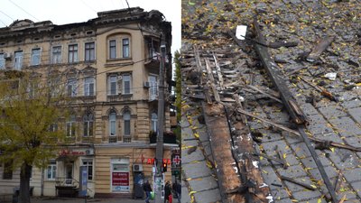 "Встиг відійти, це мене врятувало". У центрі Одеси обвалився карниз будинку