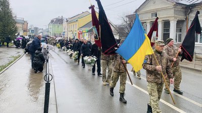 Похоронна процесія за Петром Сендецьким у Бережанах Похоронна процесія за Петром Сендецьким у Бережанах