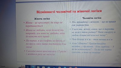 Фрагмент лекції Володимира Кравця про чоловічу та жіночу логіку