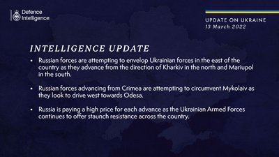 Російські війська спробують обійти Миколаїв, щоб напасти на Одесу – Міноборони Британії Російські війська спробують обійти Миколаїв, щоб напасти на Одесу – Міноборони Британії