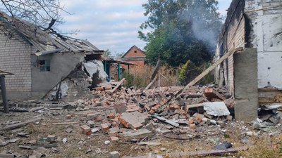 Зруйнований будинок у Куп'янському районі