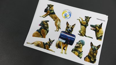 Наліпки із зображенням пса-волонтера Бера Наліпки із зображенням пса-волонтера Бера