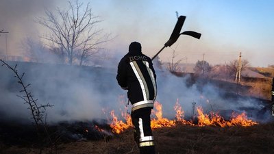 Ліквідація займання сухої трави, пожежа