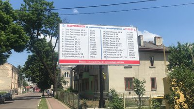 У Стрию розмістили білборди з адресами людей, які заборгували гроші за воду