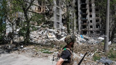Український військовий у Дружківці на Донеччині