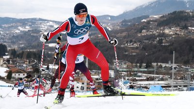 Єнс Лураас Офтебро під час лижних перегонів на Олімпіаді-2026
