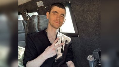 Максим Харкін з Донецька під час звільнення заручників ХАМАСу