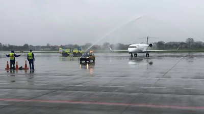 У Львові приземлився перший літак регулярного рейсу із Франкфурта У Львові приземлився перший літак регулярного рейсу із Франкфурта