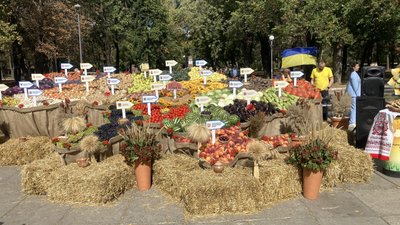 Карта України з овочів і фруктів