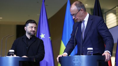 Канцлер Німеччини Фрідріх Мерц та президент України Володимир Зеленський