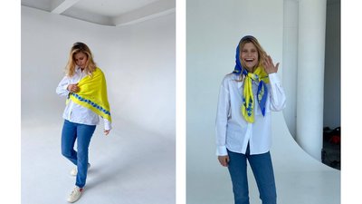 Синьо-жовта колекція: київський бренд створив хустинки й футболки за мотивами робіт Примаченко Синьо-жовта колекція: київський бренд створив хустинки й футболки за мотивами робіт Примаченко