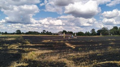 Місце пожежі у селі Заболотенці на Рівненщині