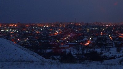 Нічне місто Краматорськ на Донеччині