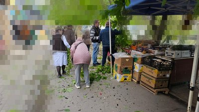 Наслідки атаки російського дрона Корабельного району Херсона