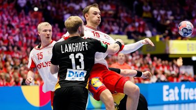 Данія та Німеччина у матчі на Євро-2026 з гандболу