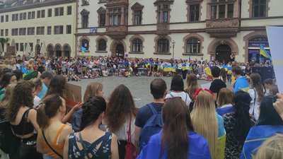 "Stop bombarding Kharkiv": у Лейпцигу пройшла акція на підтримку України "Stop bombarding Kharkiv": у Лейпцигу пройшла акція на підтримку України