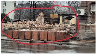 Залишки будівлю райвідділу поліції