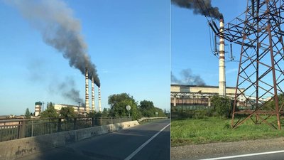 Фото, на якому видно дим чорного кольору із труб станції, оприлюднив у Facebook прикарпатець Володимир Семанюк Фото, на якому видно дим чорного кольору із труб станції, оприлюднив у Facebook прикарпатець Володимир Семанюк